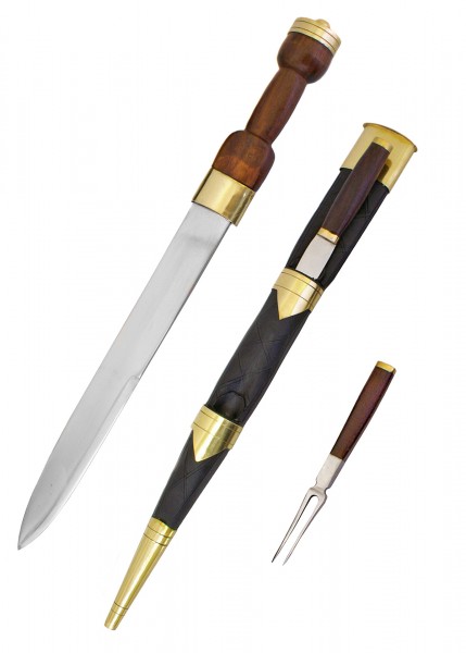 Schottischer Dirk mit Gabel und Messer und Scheide