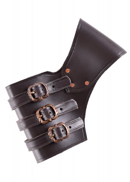 Verstellbarer Schwerthalter aus braunem Leder