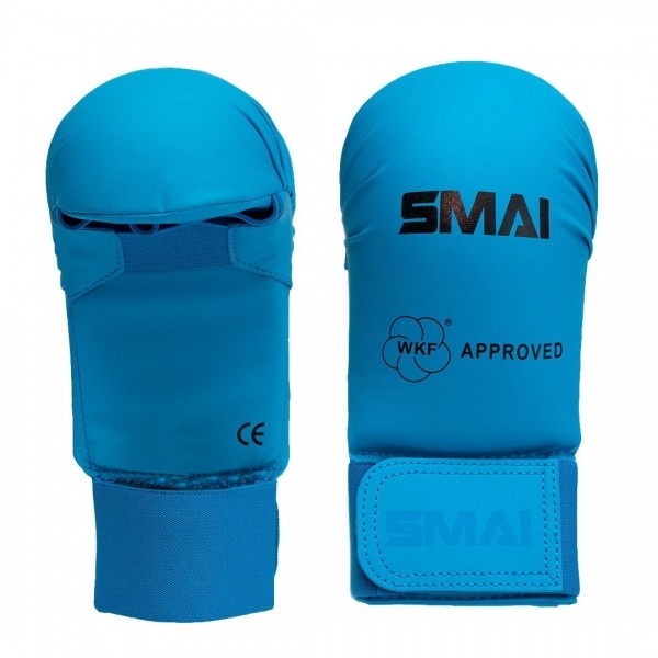 SMAI WKF Karate Handschutz blau | ohne Daumen