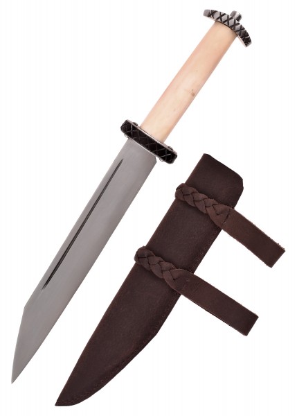 Kurzsax mit Knochengriff und Lederscheide