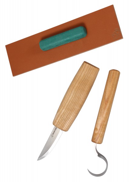 Löffel-Schnitzwerkzeug-Set (2 Messer + Zubehör), BeaverCraft
