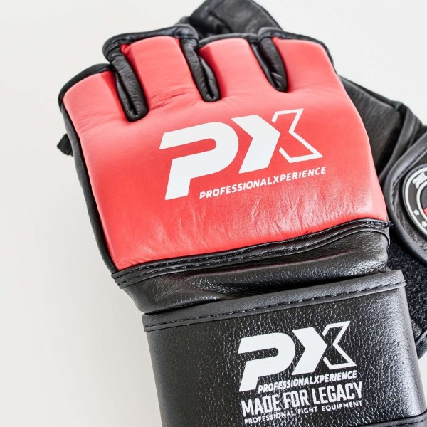 MMA-Handschutz Leder schwarz-rot