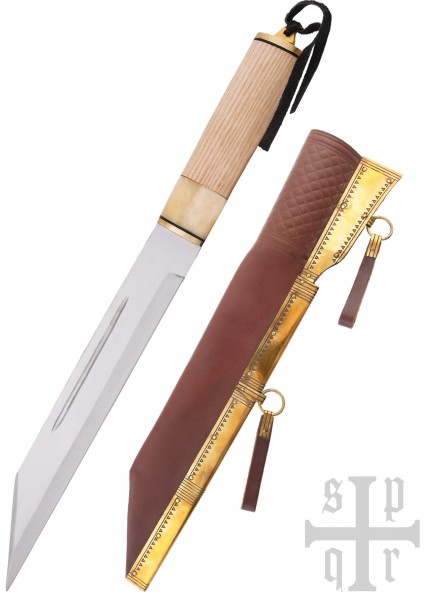 Skramasax, Sax aus Karbonstahl mit Holz-/Knochengriff