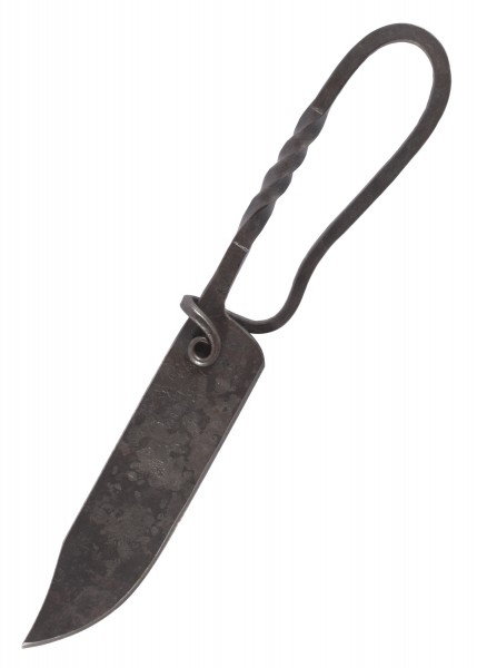 Geschmiedetes Messer mit Lederscheide ca. 23 cm
