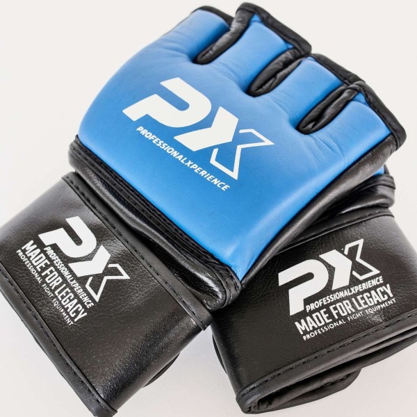 MMA-Handschutz Leder schwarz-blau
