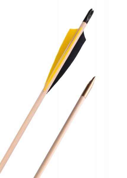 Fertigpfeil 32 Zoll, 11/32, Naturfedern braun/braun/grün, 5 Zoll Shield