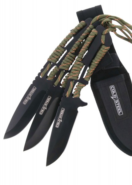 Cold Steel Wurfmesser mit Paracord-Griff, 3er Pack