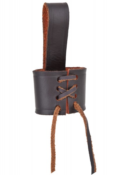 Gürtelhalter für Dolch aus braunem Leder Größenverstellbar