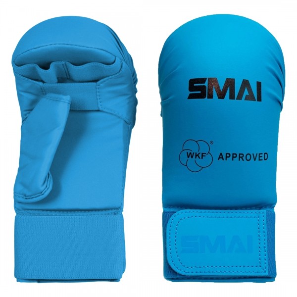 SMAI WKF Karate Handschutz blau | mit Daumen