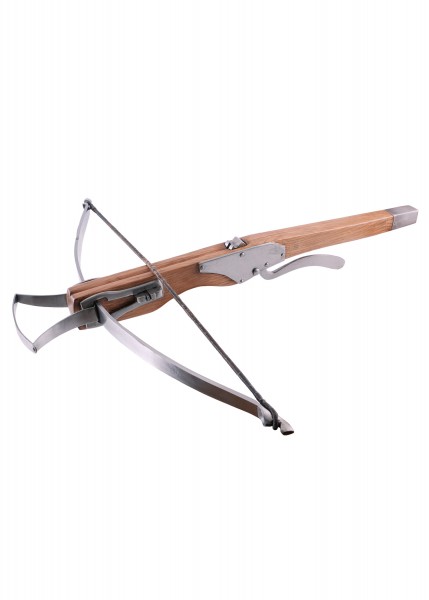 Mittelalterliche Armbrust aus Holz und Stahl, inkl. 3 Bolzen aus Holz