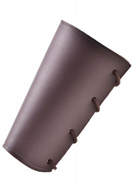 Bogenstulpe in Braun mit Vierkantriemen