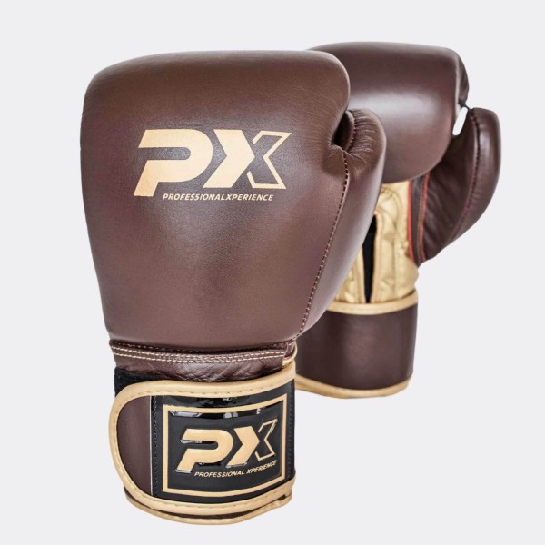 PX Premium Boxhandschuhe 10oz Leder braun-gold